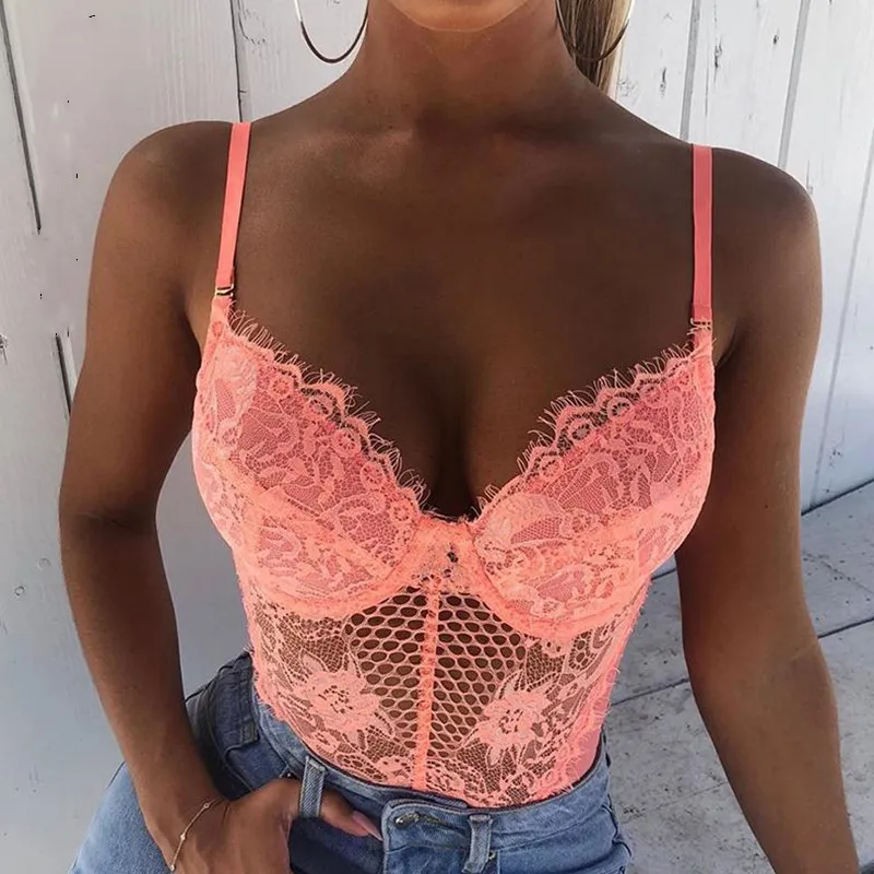Pink lace cutout jumpsuit - Pink