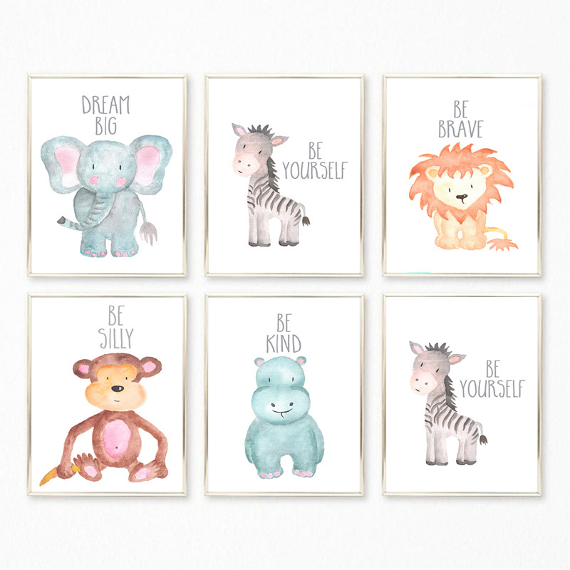 Cute cartoon abstract animal decorative painting