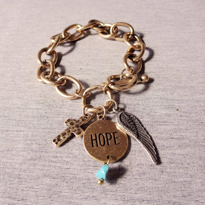 Alphabet alloy bracelet