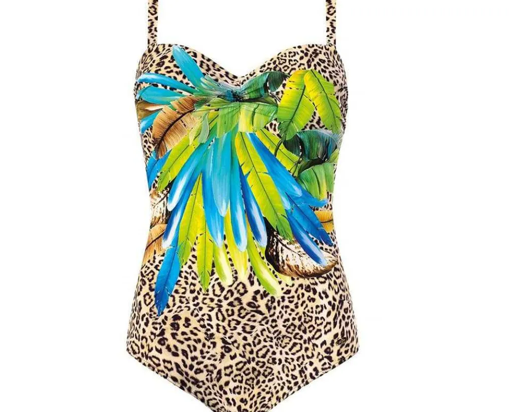 Printed one-piece sexy bikini one-piece swim - Yellow