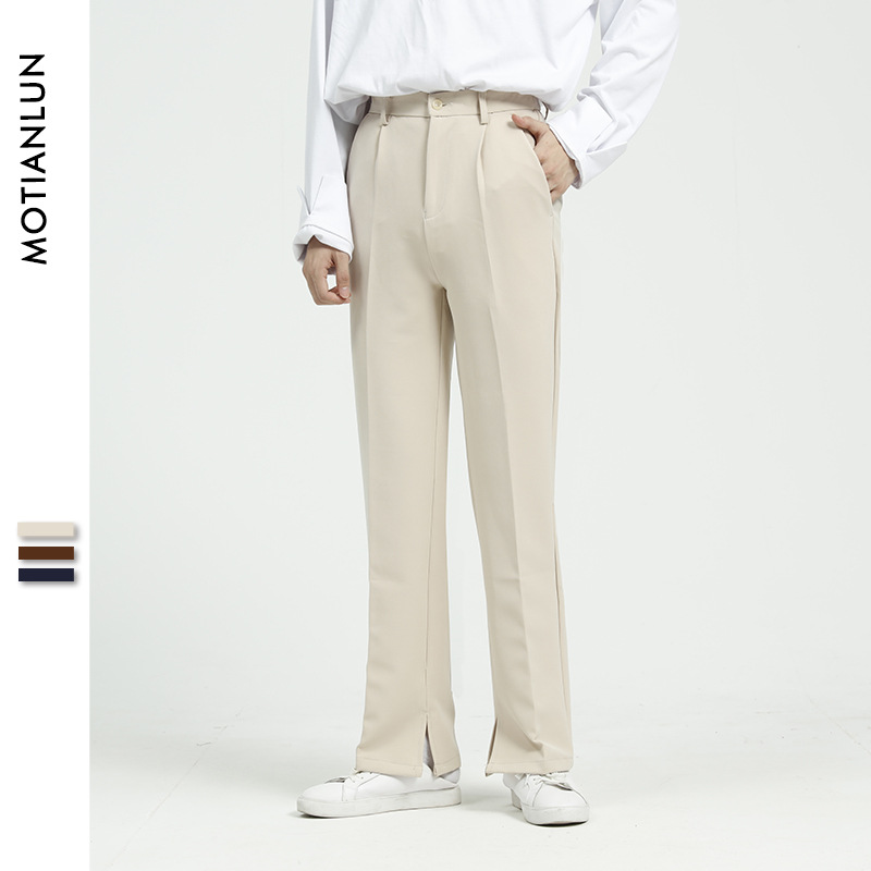 Show leg length split trousers high quality