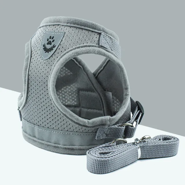 Pet Leash Breathable Mesh Chest Back Grey - Shop at LoveMi