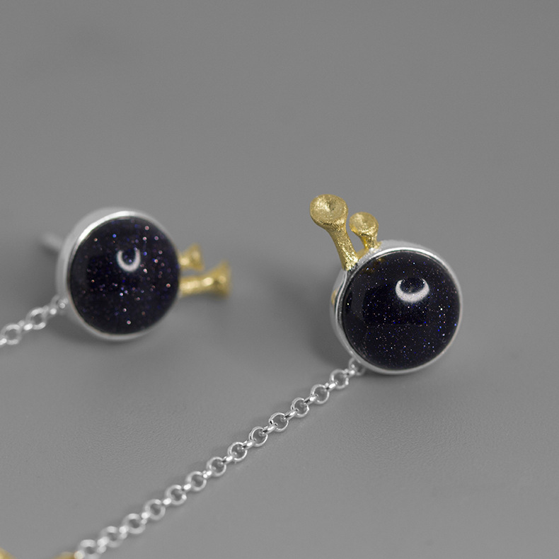Lonely star S925 sterling silver female earrings