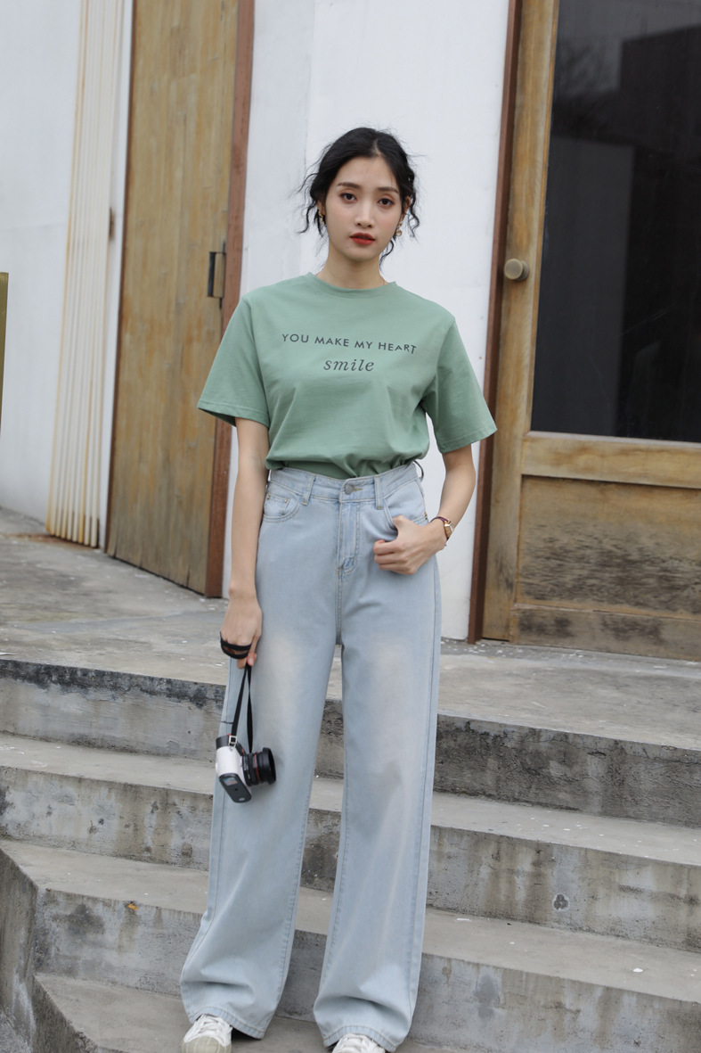 Letter printed T-shirt women white