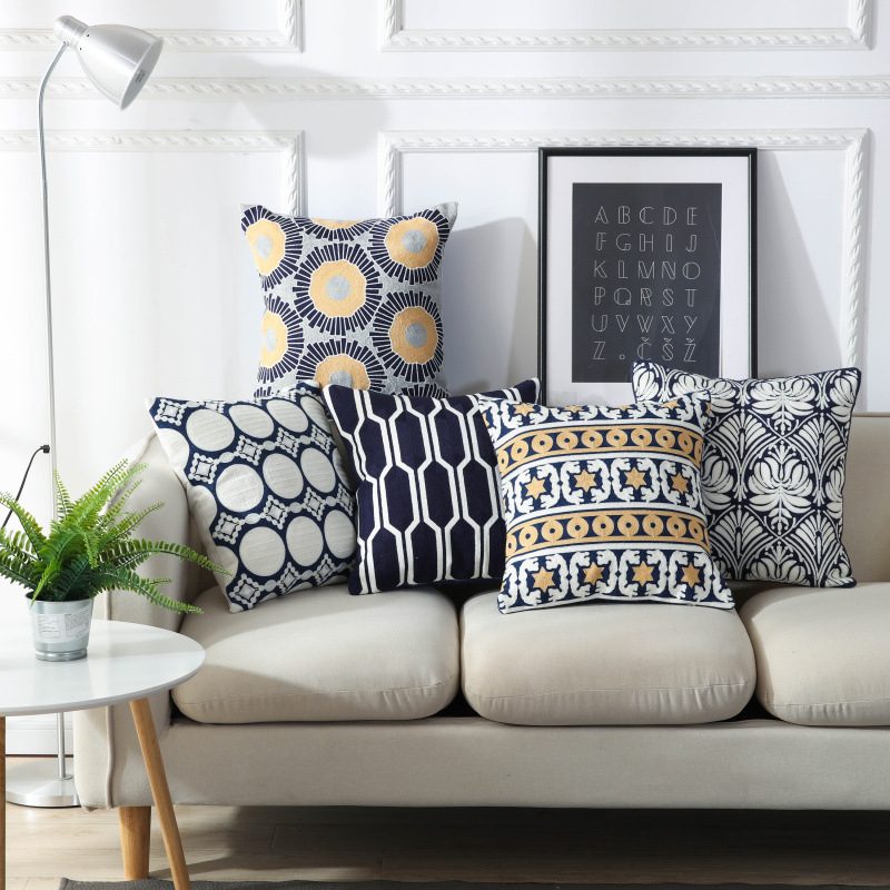 Composite wool embroidery pillow — image 1