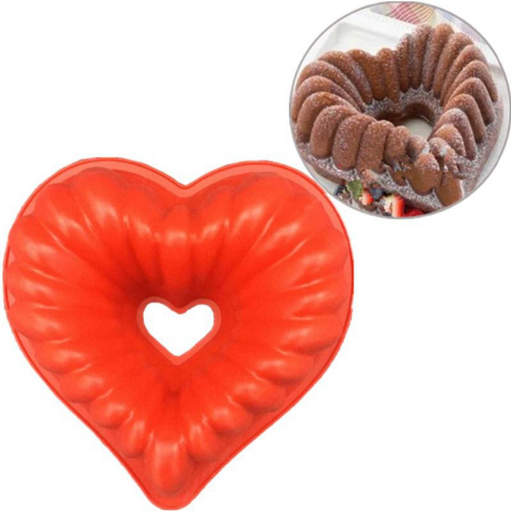 Silicone single three-dimensional heart cake mold