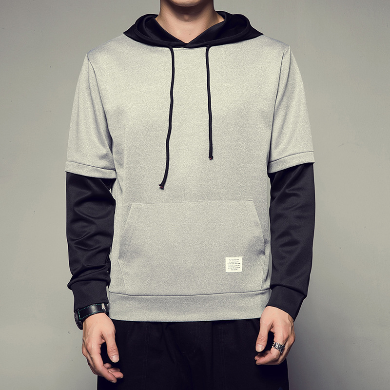 Fake two-piece hooded jacket