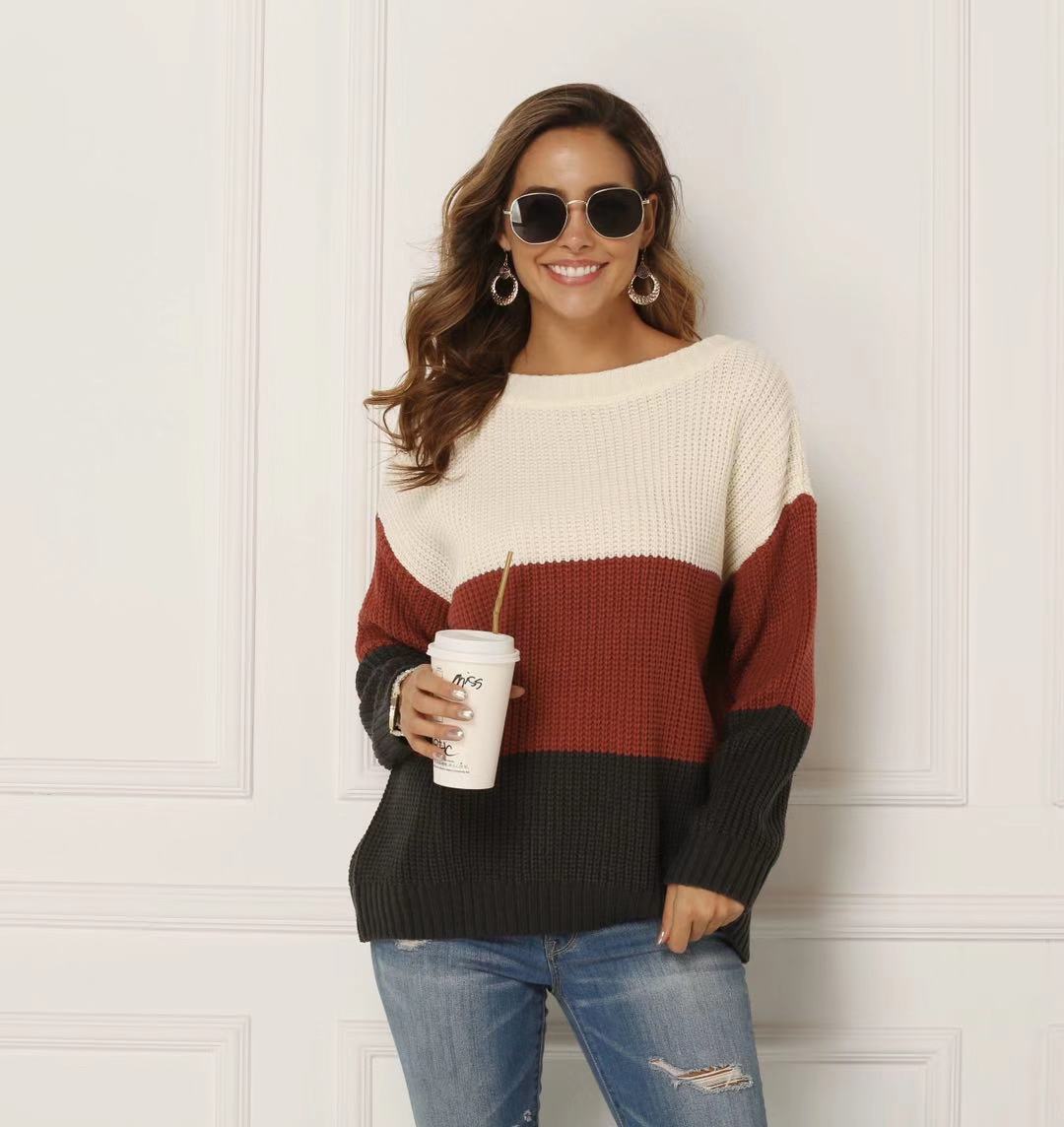 New Stitching Women's Sweater Pullover