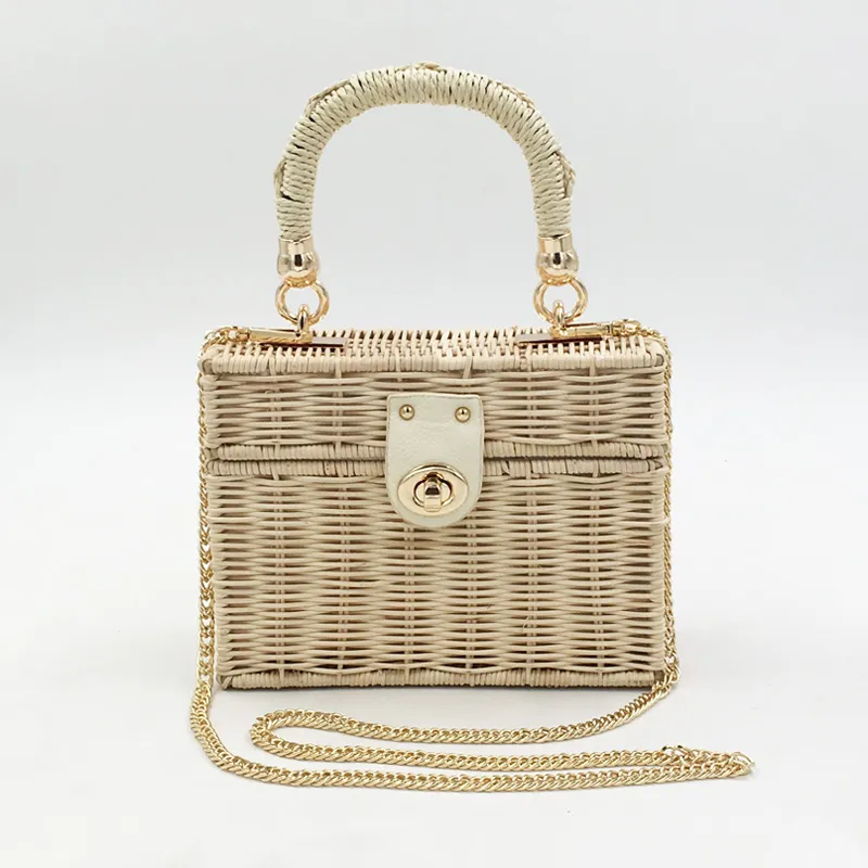 Xiaoxiangfeng spot messenger straw bag - Beige