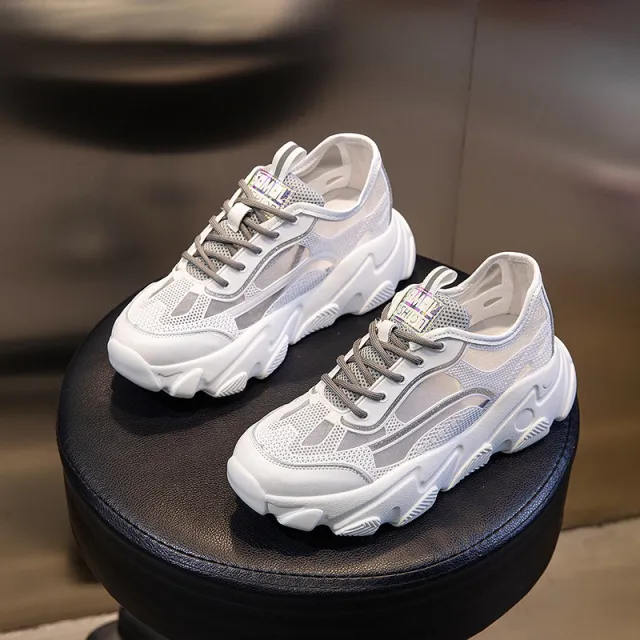 Breathable Thick soled shoes Grey - Shop at LoveMi
