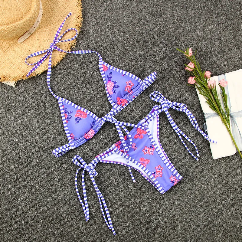 Bandage print bikini - Purple