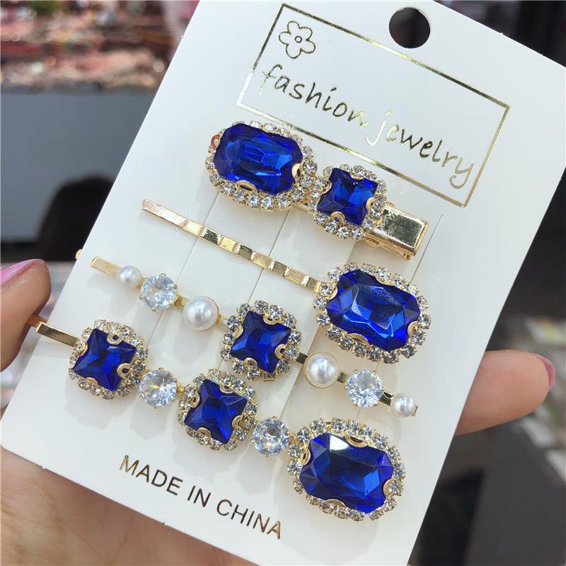 Korean retro green hairpin Blue - Shop at LoveMi