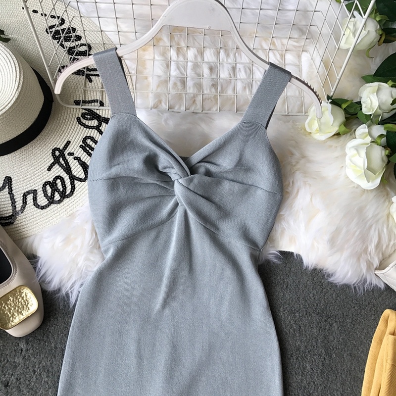 Suspender knitted dress