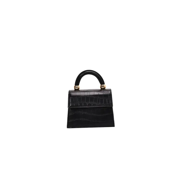 Stone grain Simple handbag Black - Shop at LoveMi