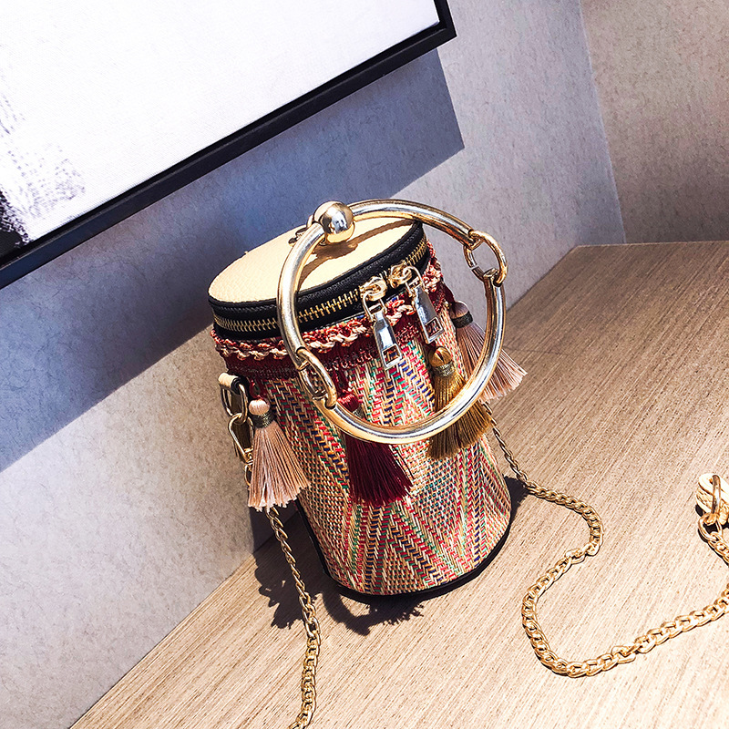 Luxury Handbag Women Bag Designer Retro Weave Feather Tassel lady Shoulder Bag