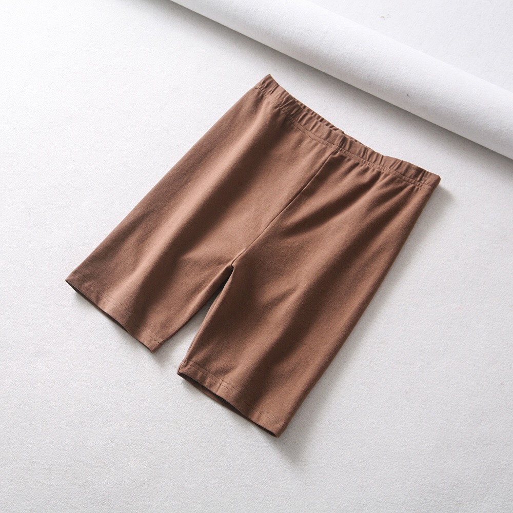 short cotton black biker shorts Khaki - Shop at LoveMi