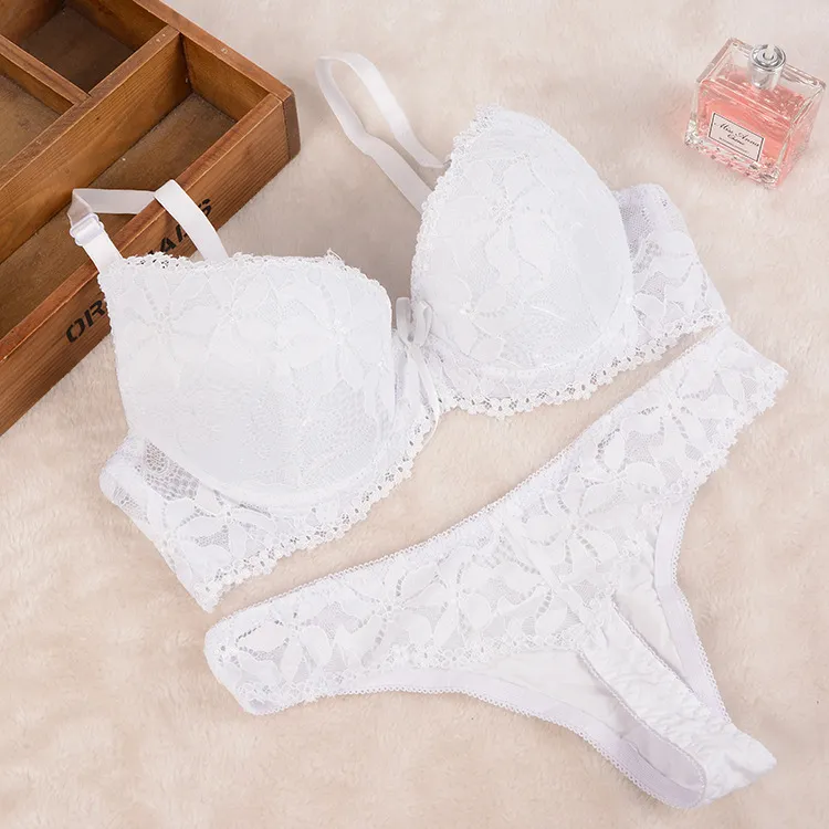 Lace Thong Set - White