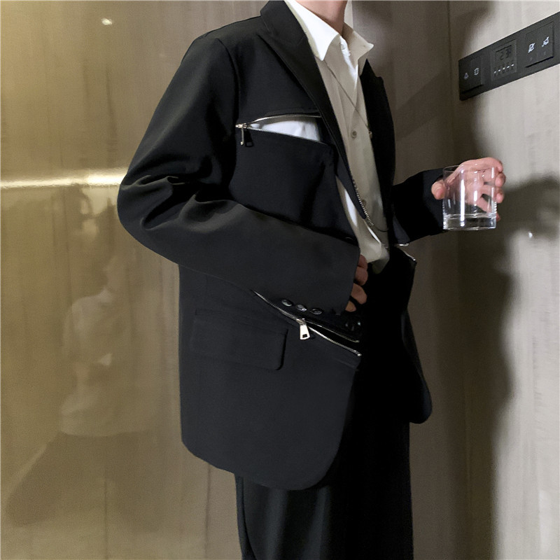 Zipper design casual suit