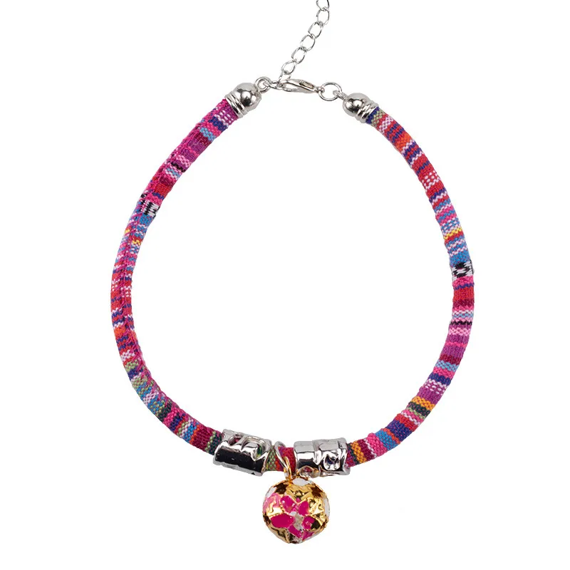 ethnic style Bell collar - Rose Red