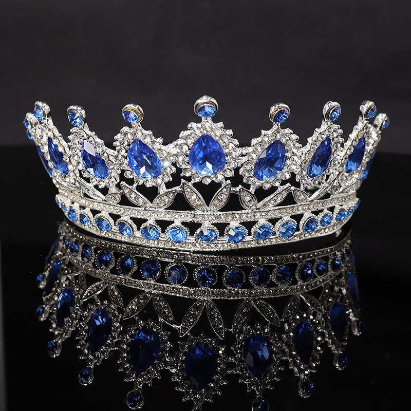 Korean bridal headdress princess headband Blue - Shop at LoveMi