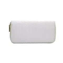 Zipped woven clutch - White - View 1