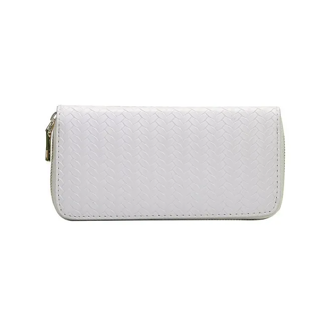 Zipped woven clutch White - Shop at LoveMi