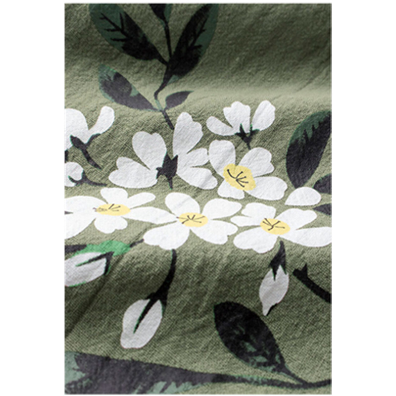 Cotton Linen Round Neck Sleeveless Printed Vest Dress