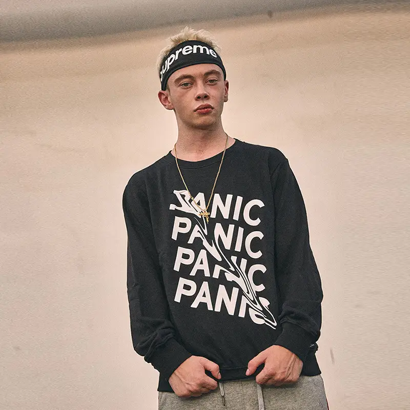 Letter round neck Pullover couple's sweater