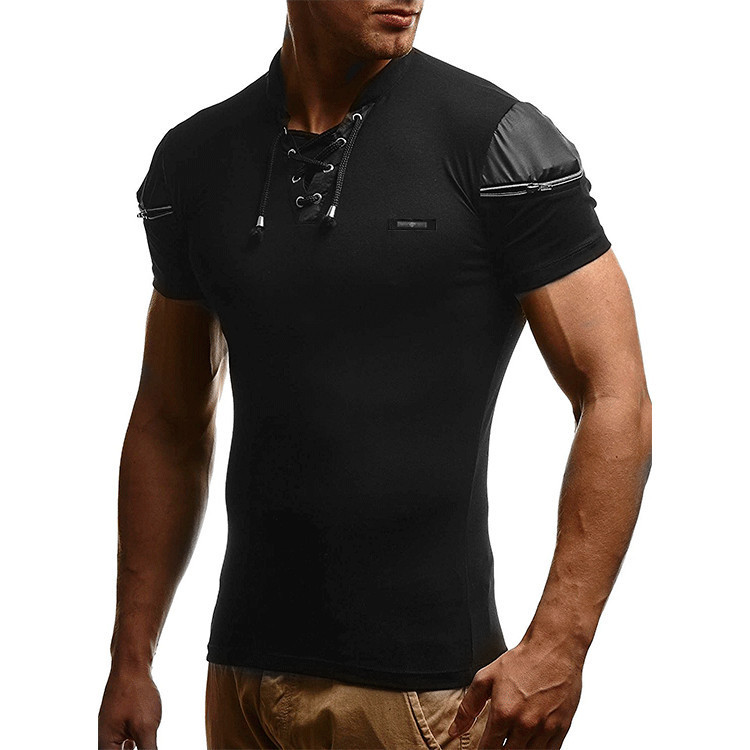 Colorblock slim-fit short-sleeved T-shirt