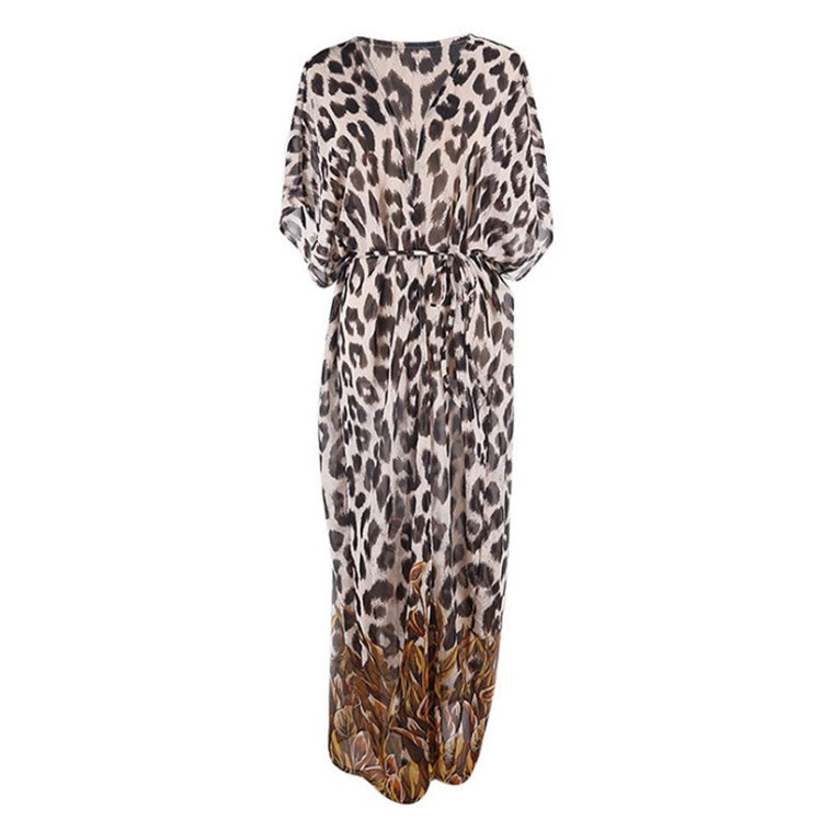 Chiffon Leopard Print Cardigan Beach Skirt