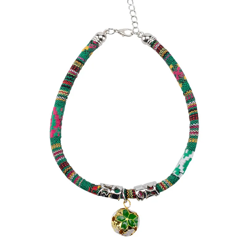 ethnic style Bell collar - Green