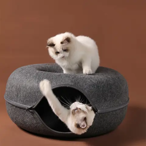 Four Seasons Available Cat Nest Round Woolen Felt Pet