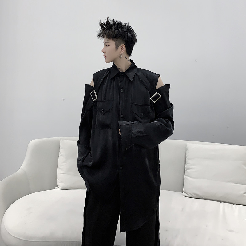 Off-the-shoulder polarized shirt