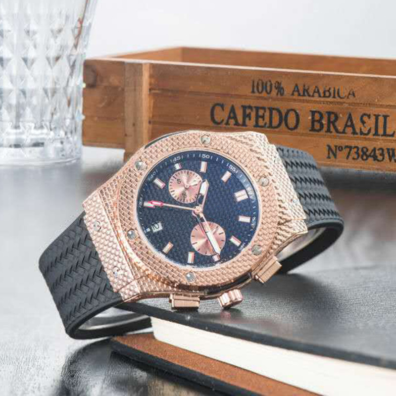 Glass mirror stainless steel watch