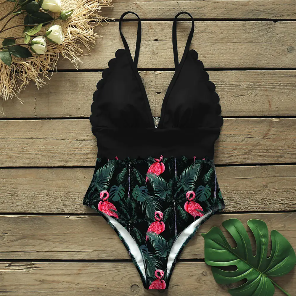 Printed triangle swimsuit