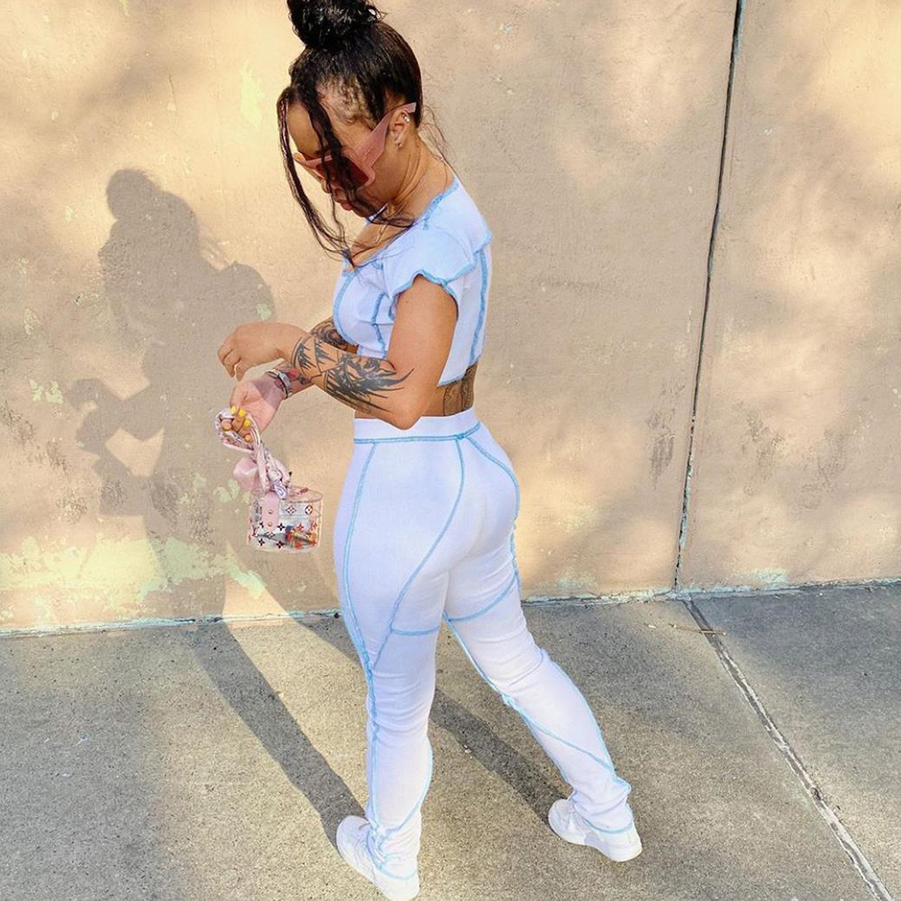 Slim short sleeve exposed navel suit