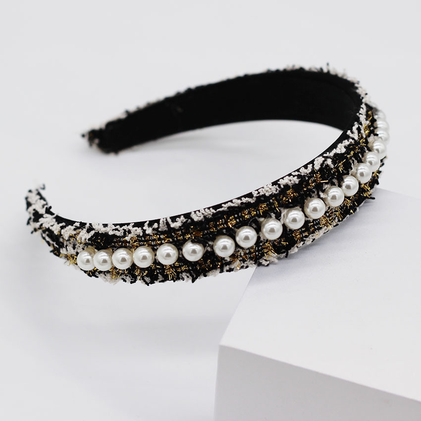 Braided large pearl hair band Yellow - Shop at LoveMi