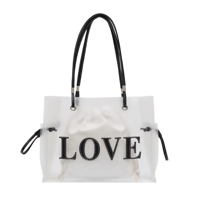 Large capacity transparent jelly shoulder bag White - Shop at LoveMi