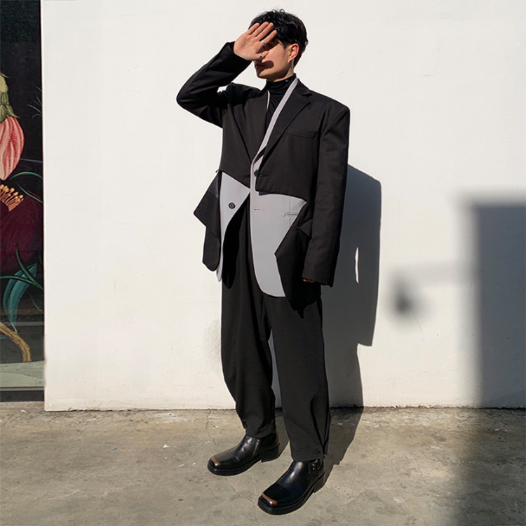 Deconstructed split zipper suit