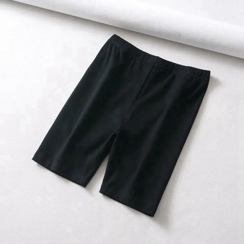 short cotton black biker shorts - Black