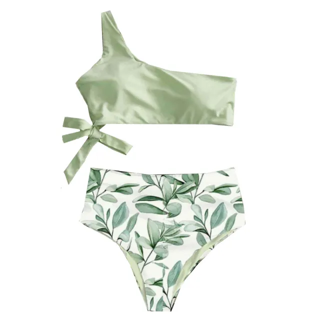 Split swimsuit female shoulder strap Green - Shop at LoveMi