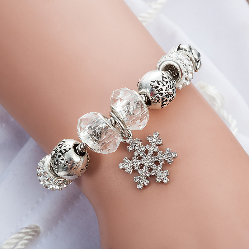 Pure white crystal beaded bracelet