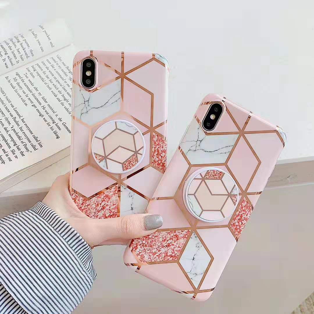 Galvanized marble mobile phone case
