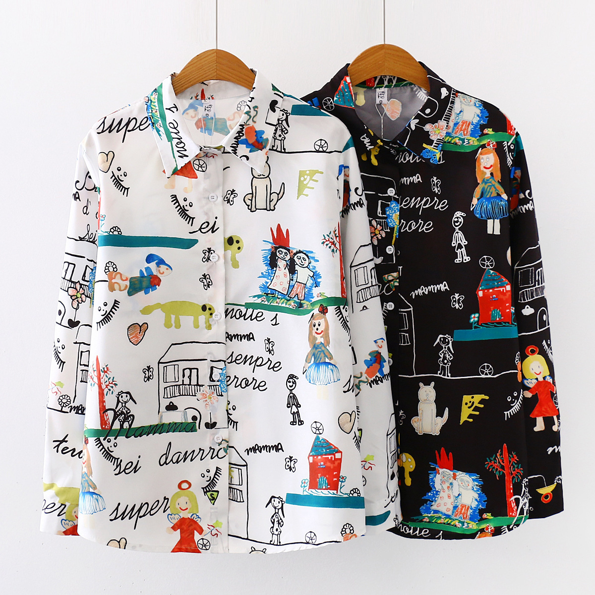 Cartoon doodle shirt