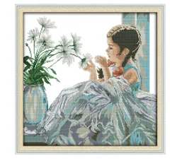Cross-stitch bedroom large European character decoration painting - 11Ct 4 Ply Cotton Gingham - View 1
