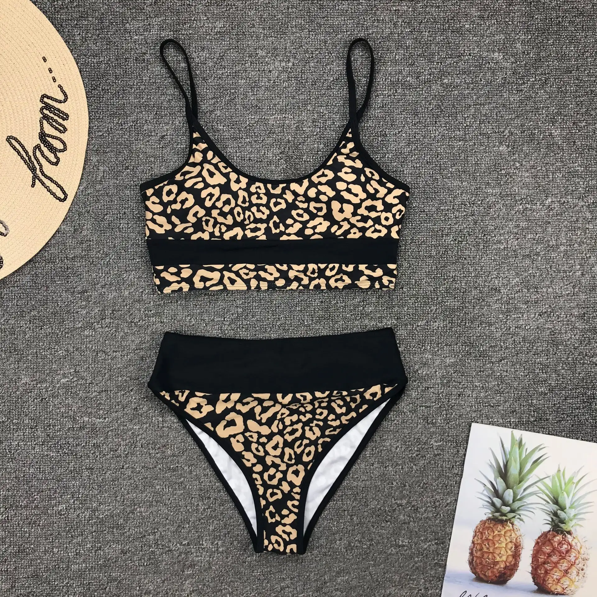 Leopard print high waist bikini