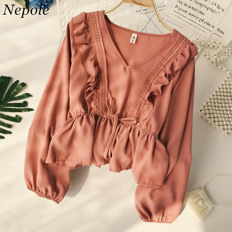Ruffled Lantern Sleeve Shirt