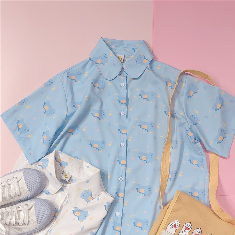 Loose chiffon short sleeve shirt