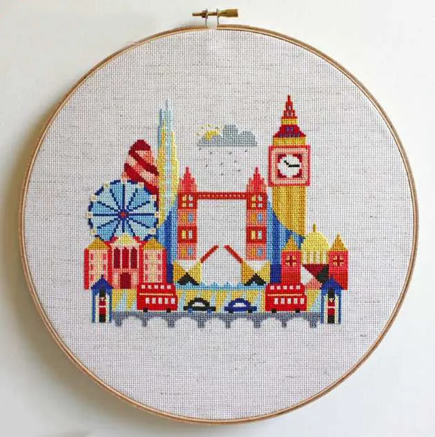 London cross stitch decorative painting London 14Ct - Shop at LoveMi