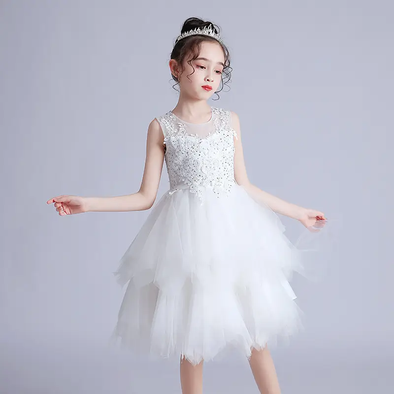 Fluffy dress skirt female flower children's wear